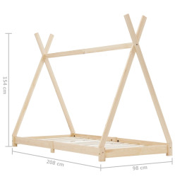 Cadre de lit d'enfant Bois de pin massif 90 x 200 cm