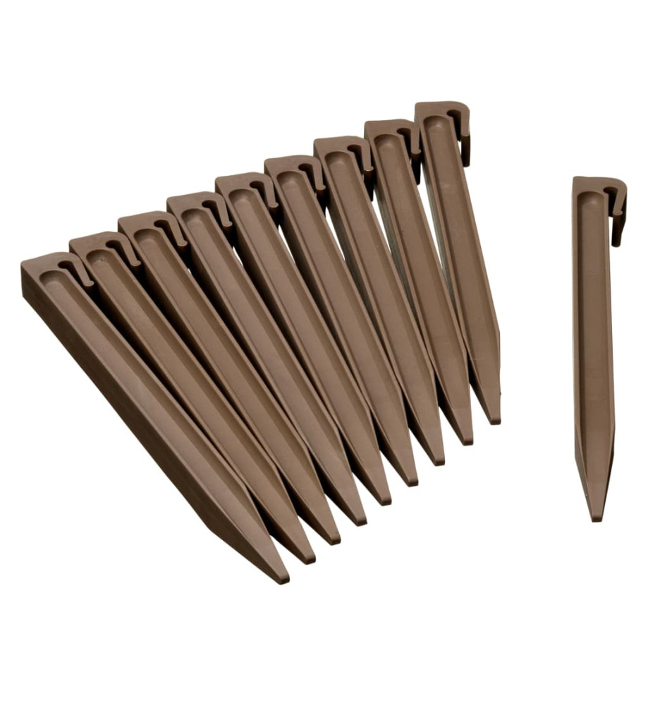 Nature Chevilles d'ancrage de jardin 10 pcs Taupe