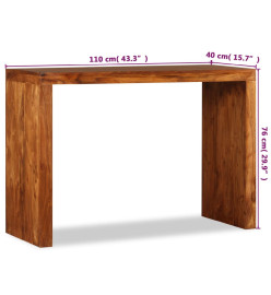 Table console Bois massif avec finition miel 110x40x76 cm