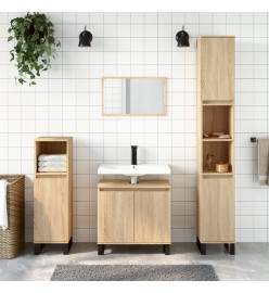 Ensemble d'armoires de salle de bain 3 pcs chêne sonoma