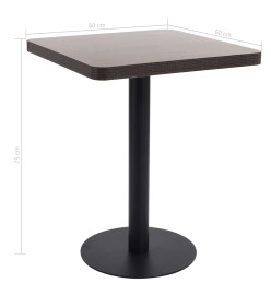 Table de bistro Marron foncé 60x60 cm MDF