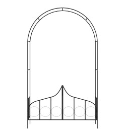 Voûte de jardin avec portail Noir 138x40x238 cm Fer