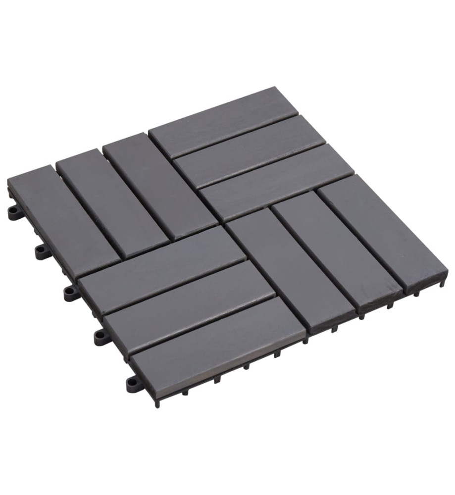 Carreaux de terrasse 10 pcs Délavage gris 30x30 cm Acacia solide