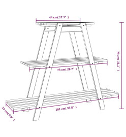 Étagère à fleurs 101x23x79 cm Bois de pin massif