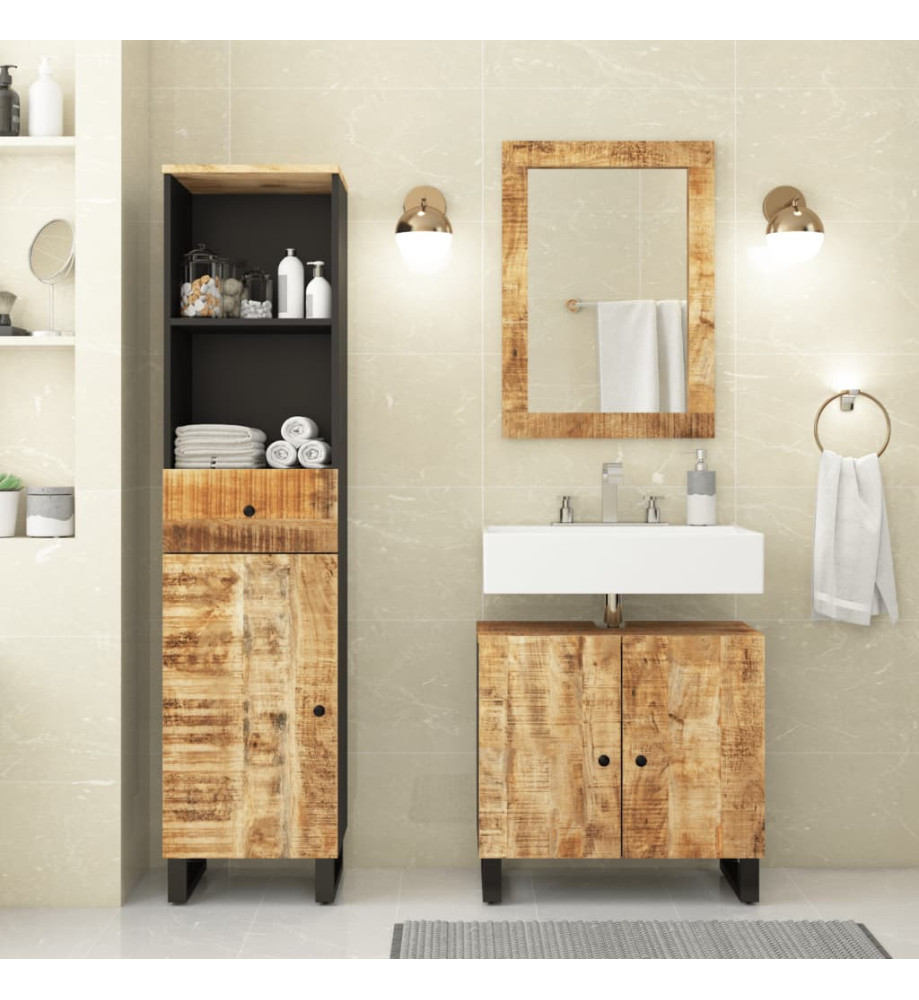 Ensemble de meubles de salle de bain 3 pcs bois manguier massif