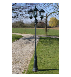 Lampadaire de jardin 3 bras 230 cm Vert foncé/Noir Aluminium