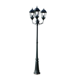 Lampadaire de jardin 3 bras 230 cm Vert foncé/Noir Aluminium