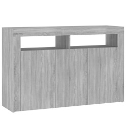 Buffet avec lumières LED sonoma gris 115,5x30x75 cm