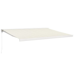 Auvent rétractable crème 4x3 m tissu et aluminium