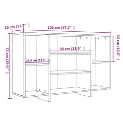 Buffet blanc 120x30x75 cm bois d'ingénierie