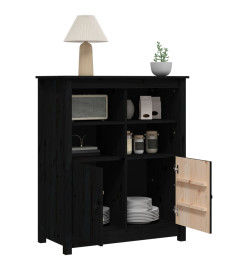 Buffet Noir 83x41,5x100 cm Bois massif de pin