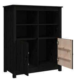 Buffet Noir 83x41,5x100 cm Bois massif de pin