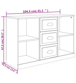 Buffet chêne fumé 104,5x35,5x67,5 cm bois d'ingénierie