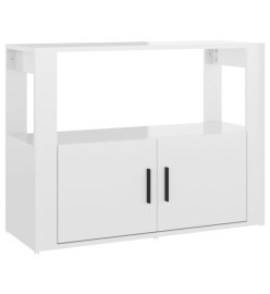 Buffet Blanc brillant 80x30x60 cm Bois d'ingénierie