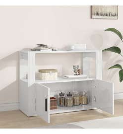 Buffet Blanc brillant 80x30x60 cm Bois d'ingénierie