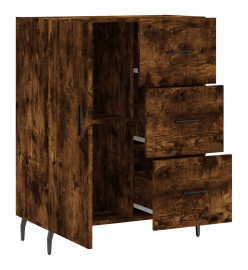 Buffet chêne fumé 69,5x34x90 cm bois d'ingénierie