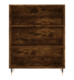 Buffet chêne fumé 69,5x32,5x180 cm bois d'ingénierie