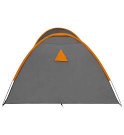 Tente igloo de camping 650x240x190cm 8 personnes Gris et orange