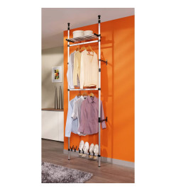 Système de garde-robe télescopique barres et étagère Aluminium