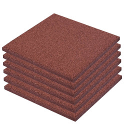 Carreaux de protection antichoc 6pcs Caoutchouc 50x50x3cm Rouge