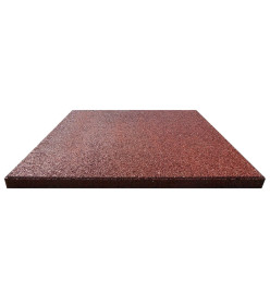 Carreaux de protection antichoc 6pcs Caoutchouc 50x50x3cm Rouge