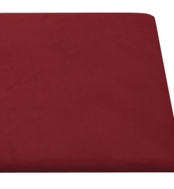 Panneaux muraux 12 pcs Rouge bordeaux 30x15 cm Velours 0,54 m²