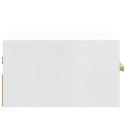 Table de chevet murale blanc brillant 35x35x20 cm