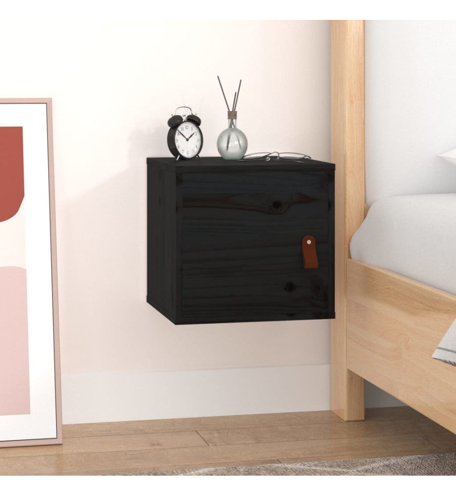 Armoire murale Noir 31,5x30x30 cm Bois de pin massif