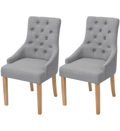 Chaises à manger lot de 2 gris clair tissu