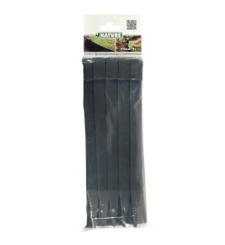 Nature Chevilles d'ancrage de jardin 10 pcs Noir