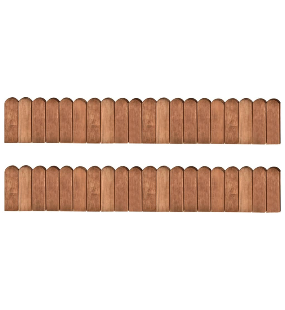 Rouleaux de bordure 2 pcs 120 cm Bois de pin imprégné