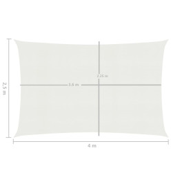 Voile d'ombrage 160 g/m² Blanc 2,5x4 m PEHD