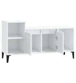 Meuble TV Blanc brillant 100x35x55 cm Bois d'ingénierie