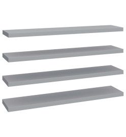 Étagères murales flottantes 4 pcs gris 120x23,5x3,8 cm MDF