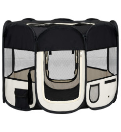 Parc pour chiens pliable avec sac de transport Noir 90x90x58 cm