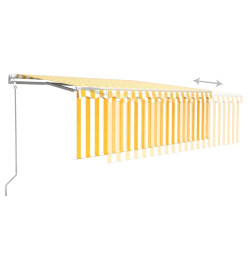 Auvent automatique rétractable avec store 4x3 m Jaune et blanc