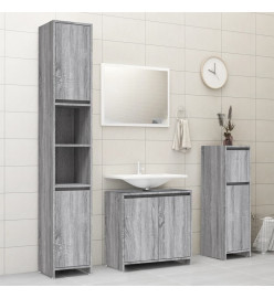 Armoire de bain Sonoma gris 30x30x95 cm Bois d'ingénierie