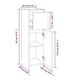 Armoire de bain Sonoma gris 30x30x95 cm Bois d'ingénierie