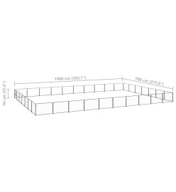 Chenil Noir 70 m² Acier