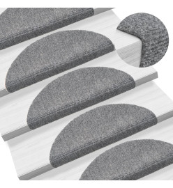 Tapis d'escalier auto-adhésif 15 pcs 56x17x3 cm Gris clair