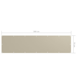 Écran de balcon Beige 75x300 cm Tissu Oxford