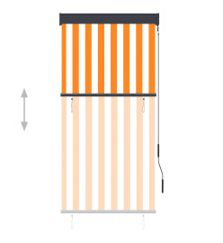 Store roulant d'extérieur 80x250 cm Blanc et orange