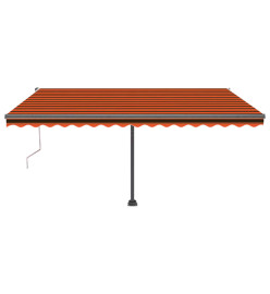 Auvent automatique capteur de vent/LED 400x300 cm Orange/marron