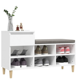 Armoire à chaussures Blanc 102x36x60 cm Bois d'ingénierie