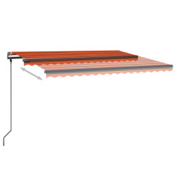 Auvent automatique avec capteur de vent LED 4x3 m Orange marron