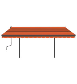 Auvent automatique avec capteur de vent LED 4x3 m Orange marron