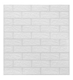 Papier peint 3D autoadhésif Briques 10 pcs Blanc