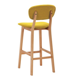 Tabourets de bar lot de 2 jaune moutarde tissu