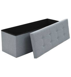 Banc de rangement pliable Faux lin 110 x 38 x 38 cm Gris clair