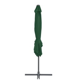 Parasol en porte-à-faux avec mât en acier 250 x 250 cm Vert